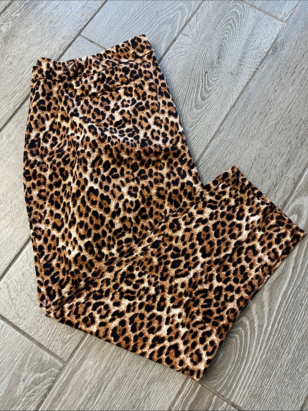 Talbots Leopard Print Cropped Pants - Black, Brown, Tan